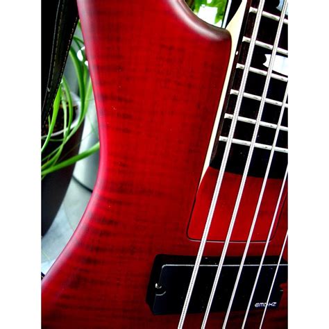 Strings E Bass Red Music Instrument 5 String Bass-12 Inch By 18 Inch Laminated Poster With ...