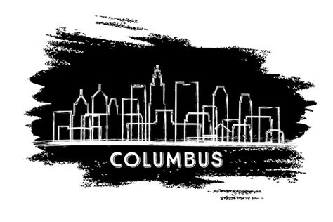 Columbus Ohio USA City Skyline Silhouette