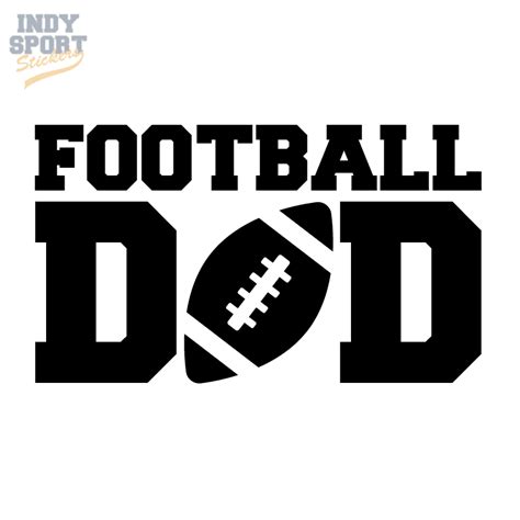 Football Dad with Football in Text Silhouette - Car Stickers and Decals