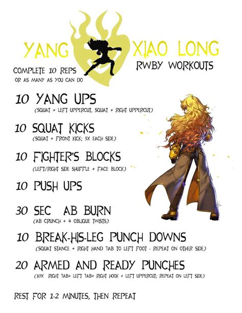 RWBY Workouts: Yang Xiao Long - Train like Yang with this RWBY inspired ...