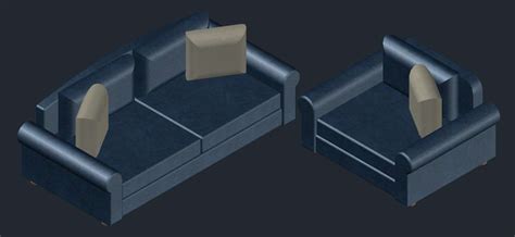 3D drawing of sofa set in dwg file - Cadbull