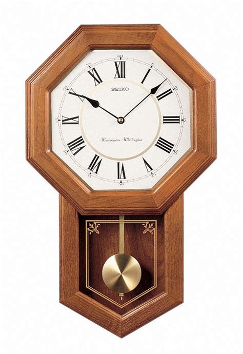 Seiko Pendulum Wall Clock with Best Mahogany Wood and Crystal Accessories