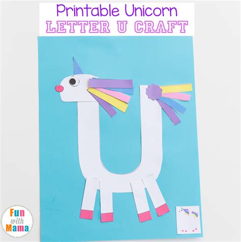 Printable Letter U Craft Unicorn - Fun with Mama