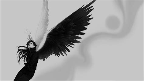 Wallpaper : drawing, angel wings, wing, sketch, black and white, monochrome photography ...