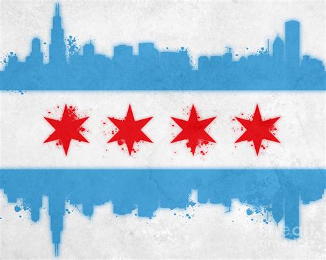 Chicago Flag Painting by Mike Maher