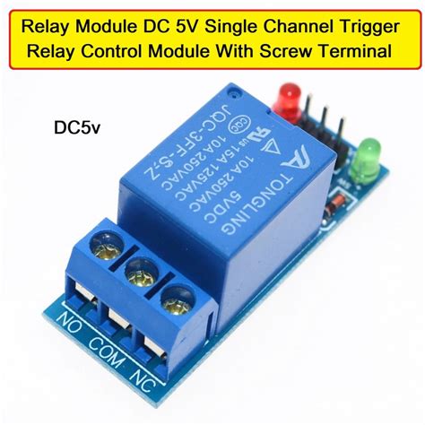 Relay Module DC 5V Single Channel Trigger Relay Control Module With Screw Terminal For Arduino ...