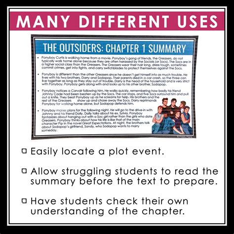 The Outsiders Chapter Summaries - Plot Summary Cards for S.E. Hinton's ...