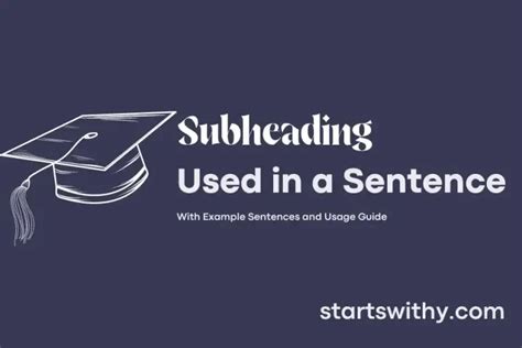 SUBHEADING in a Sentence Examples: 21 Ways to Use Subheading