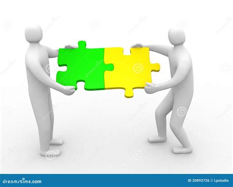 Two Person Matching Puzzle Pieces Stock Illustration - Illustration of challenge, join: 20893726