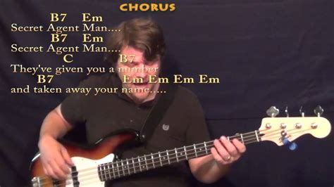 Secret Agent Man - Bass Guitar Cover Lesson with Chords/Lyrics Chords - Chordify