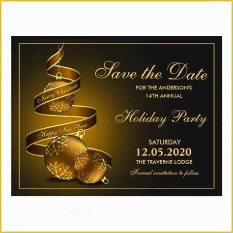 Holiday Save the Date Free Templates Of Elegant Christmas and Holiday Party Save the Date ...