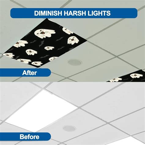 4 Pack Fluorescent Light Covers for Ceiling Light, Seamless pattern ...