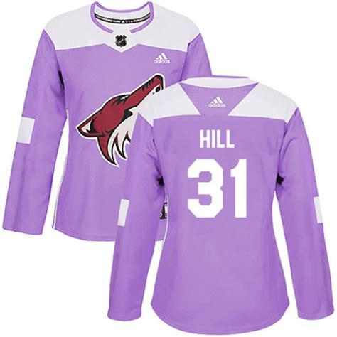 Women's Adin Hill Arizona Coyotes Adidas Authentic Purple Fights Cancer ...