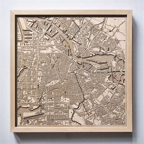 Laser-Cut Wood Maps Showcase World Cities | Mental Floss