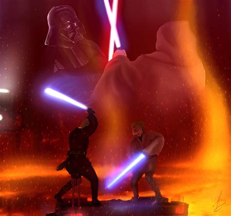 Obi-Wan Kenobi vs. Anakin Skywalker (1st Place!) by SylunaHirokashi on DeviantArt