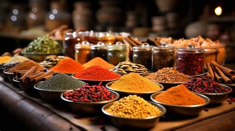 Premium AI Image | A selection of spices from the spice market spices