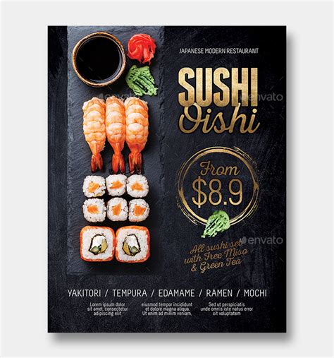 Japanese Sushi Flyer Template PSD - ksioks