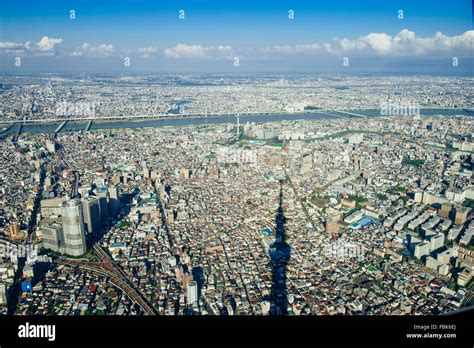 The bird's eye view of a part of Tokyo mega city from Tokyo Sky Tree ...