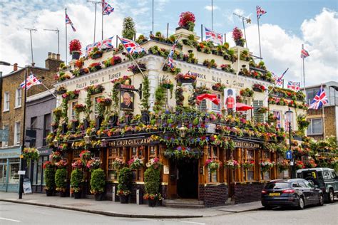 Pub Covered in Flowers in London Editorial Stock Photo - Image of jack ...