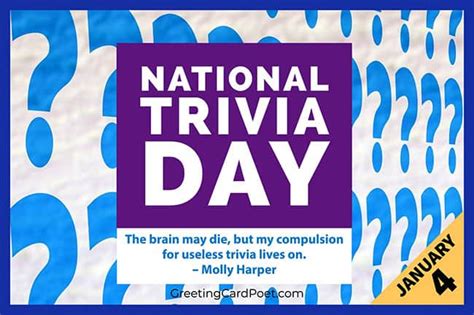 National Trivia Day - January 4 - Trivia Quotes, Captions, Fun Facts