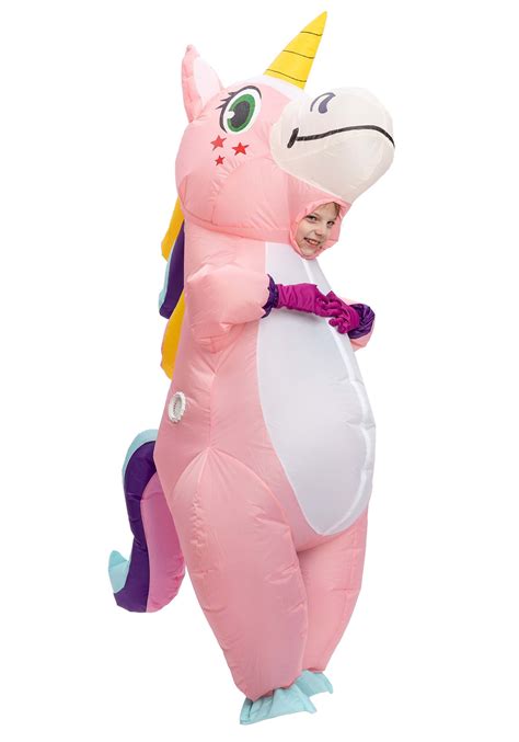 Inflatable Pink Unicorn Costume for a Child