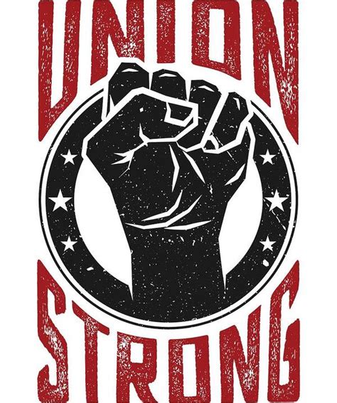 Union Strong Pro Labor Union Worker Protest Light Poster by Nikita Goel