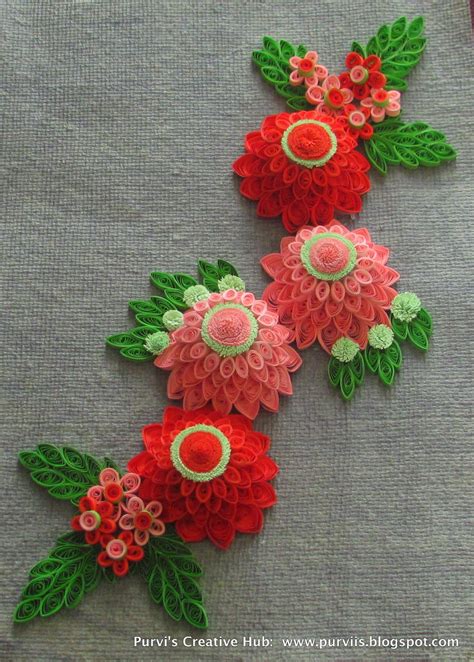 Purvi's Creative Hub: 3D Quilled Dahlias