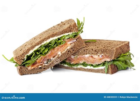Smoked Salmon Sandwich stock image. Image of background - 44830559