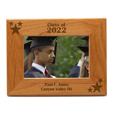 Personalized Graduation 4 x 6 Wood Photo Frame | Engraved Graduation Picture Frame