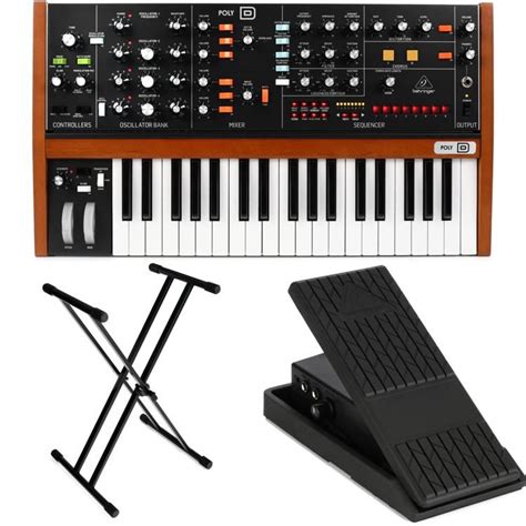 Behringer Poly D Polyphonic Analog Synthesizer with Stand and Expression Pedal | Sweetwater