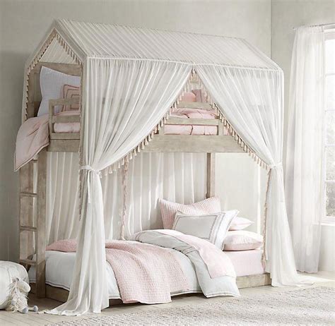 Cole House Bunk Bed & Tassel Voile Canopy - Natural #bedroomsforgirls ...