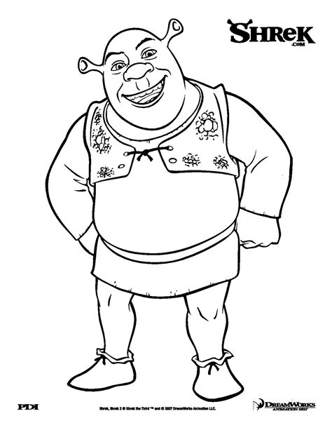 Free Shrek drawing to print and color - Shrek Coloring Pages for Kids