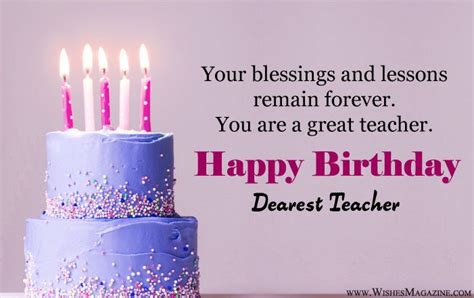 Birthday Wishes For Teacher | Birthday wishes for teacher, Happy ...