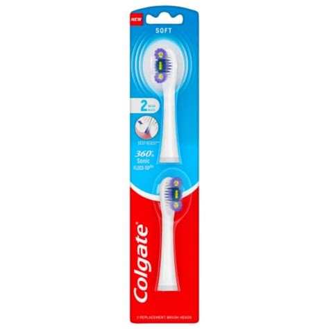 Colgate® 360 Power Battery Powered Toothbrush Replacement Head, 2 ct ...