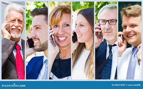 Group of Business People Talking on the Phone Stock Photo - Image of attractive, phone: 84621850