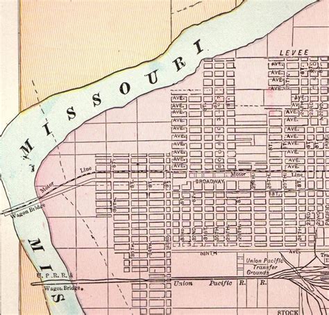 1901 Antique COUNCIL BLUFFS Map of Council Bluffs Iowa Gallery Wall Art ...