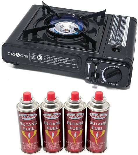 Gas ONE GS-1000 7,650 BTU Portable Butane Gas Stove Automatic Ignition with Carrying Case, CSA ...