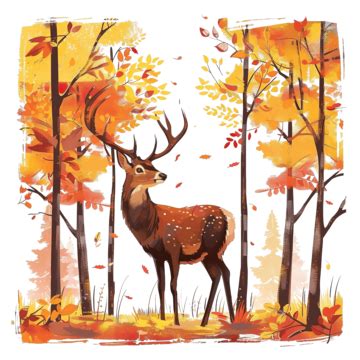 Deer In The Autumn Forest, Deer, Forest, Nature PNG Transparent Image and Clipart for Free Download