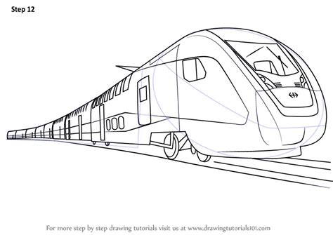 How to Draw an Electric Train (Trains) Step by Step | DrawingTutorials101.com