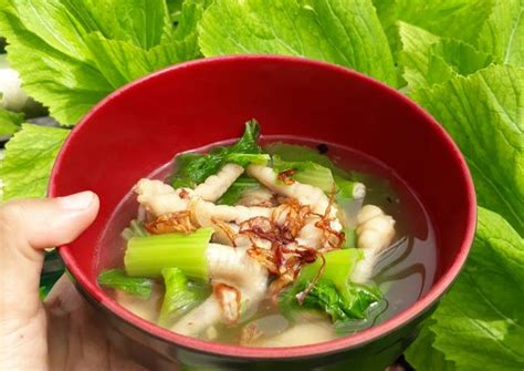 Resep Soup Ceker Ayam Sawi Pahit oleh Hanum Septiana Dahniar - Cookpad