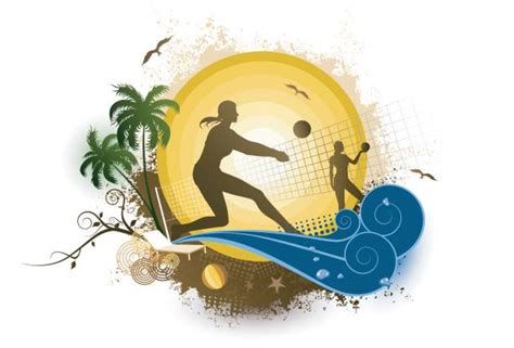 Royalty Free Beach Volleyball Clip Art, Vector Images & Illustrations ...