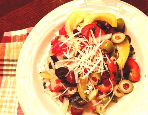 Cod with Olives, Tomatoes, and Sweet Peppers — Home