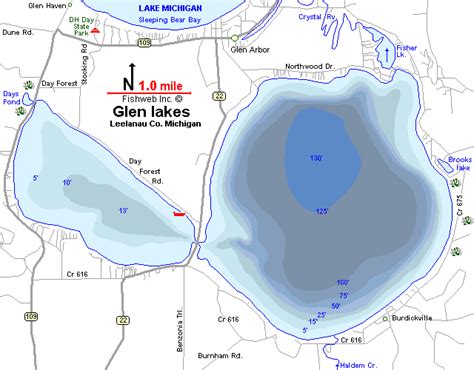 Glen Lake Map Leelanau County Michigan Fishing Michigan Interactive™