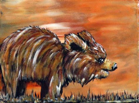 Brown Bear painting, Original Acrylic Canvas Painting, Abstract Handpainted Wildlife Wall Decor ...