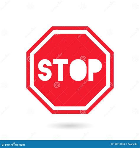 Stop Sign. Simple Isolated Red Octagon Shape Stock Vector - Illustration of simple, octagon ...