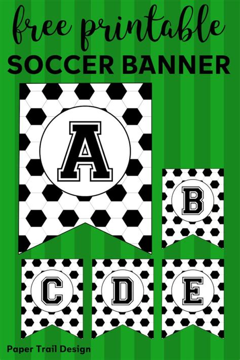 Free Printable Soccer Banner - Paper Trail Design | Soccer birthday parties, Soccer banner ...