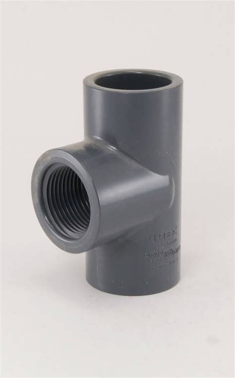 Sch 80 Grey PVC Tee s x s x fpt - Schedule 80 Fittings - Schedule 40 & 80 PVC Pipe & Fittings ...