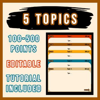 Jeopardy Template EDITABLE | History Tone Theme | Interactive Google Slide Game