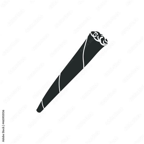 Marijuana Joint Icon Silhouette Illustration. Cannabis Weed Vector ...