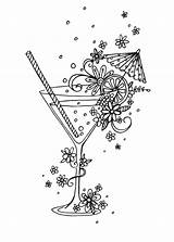 Cocktail Colouring Pages Sketch Coloring Page sketch template